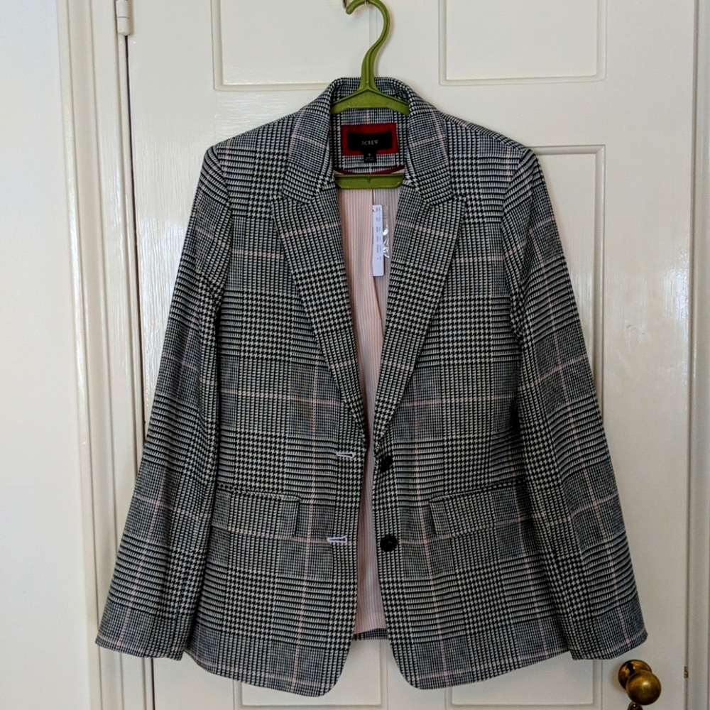 J Crew Boyfriend blazer in plaid Italian wool